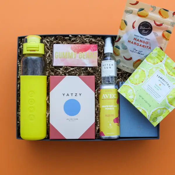 Park day gift box on orange background