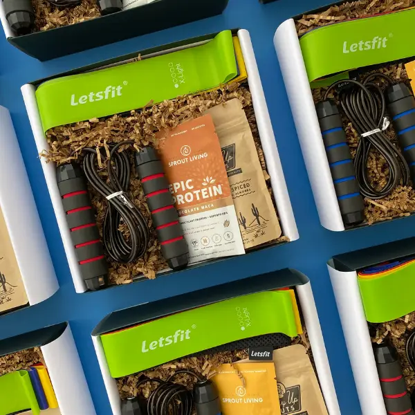 corporate workout themed gift boxes
