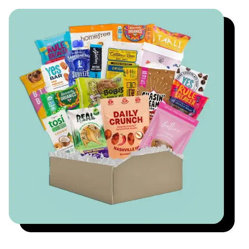 gift box full of handpicked healthy snacks